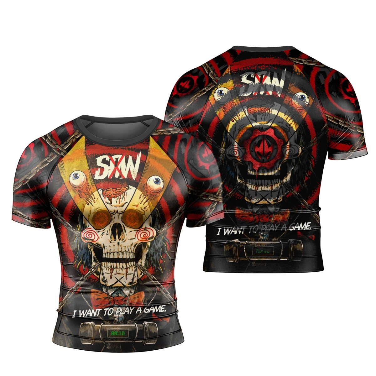 Wanna Play A Jigsaw Game Men's Short Sleeve Rash Guard - BattleFitGear