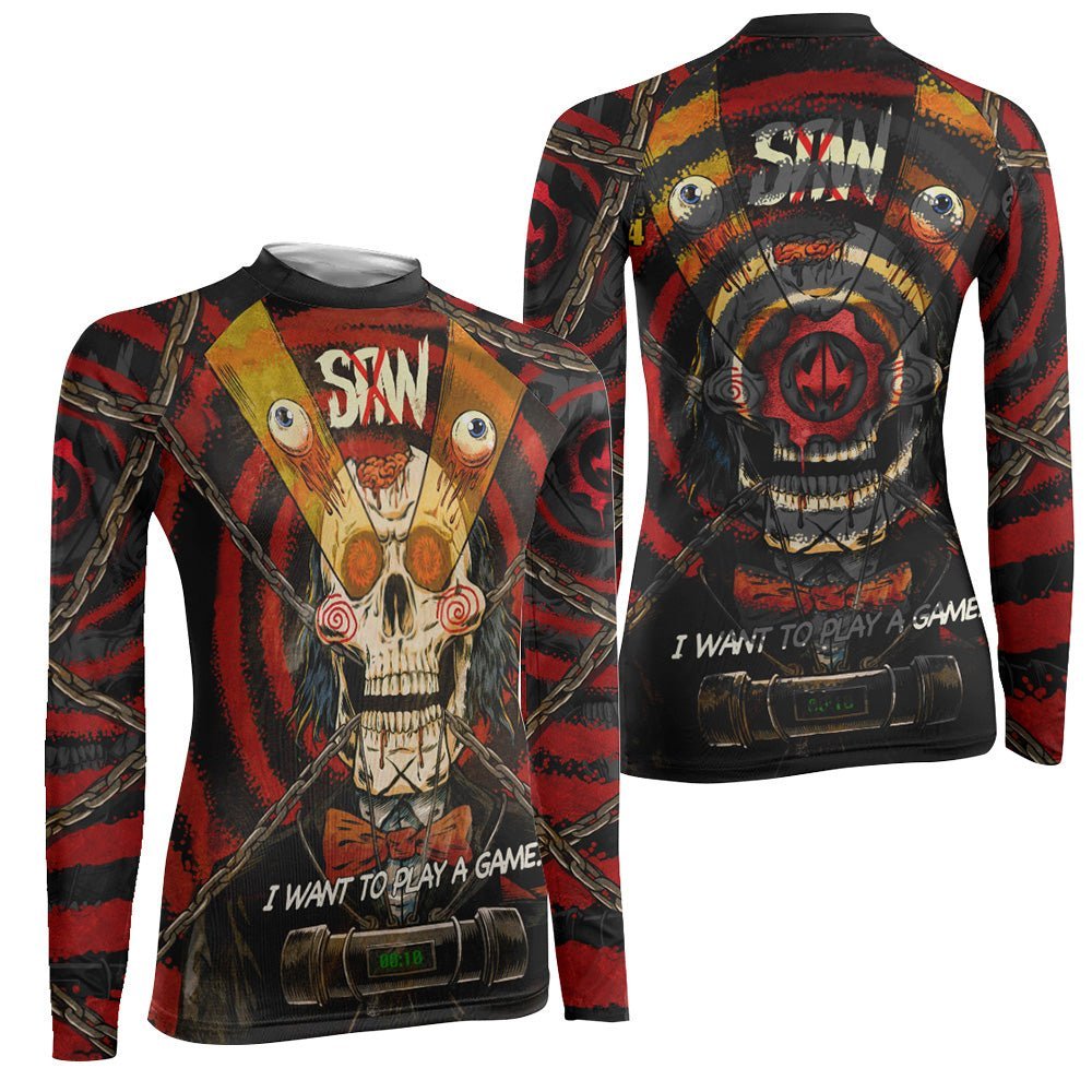 Wanna Play A Jigsaw Game Women's Long Sleeve Rash Guard - BattleFitGear