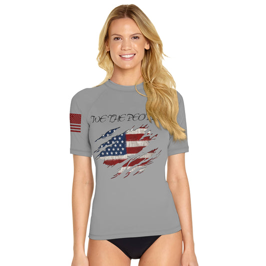 We The People Women's Short Sleeve Rash Guard