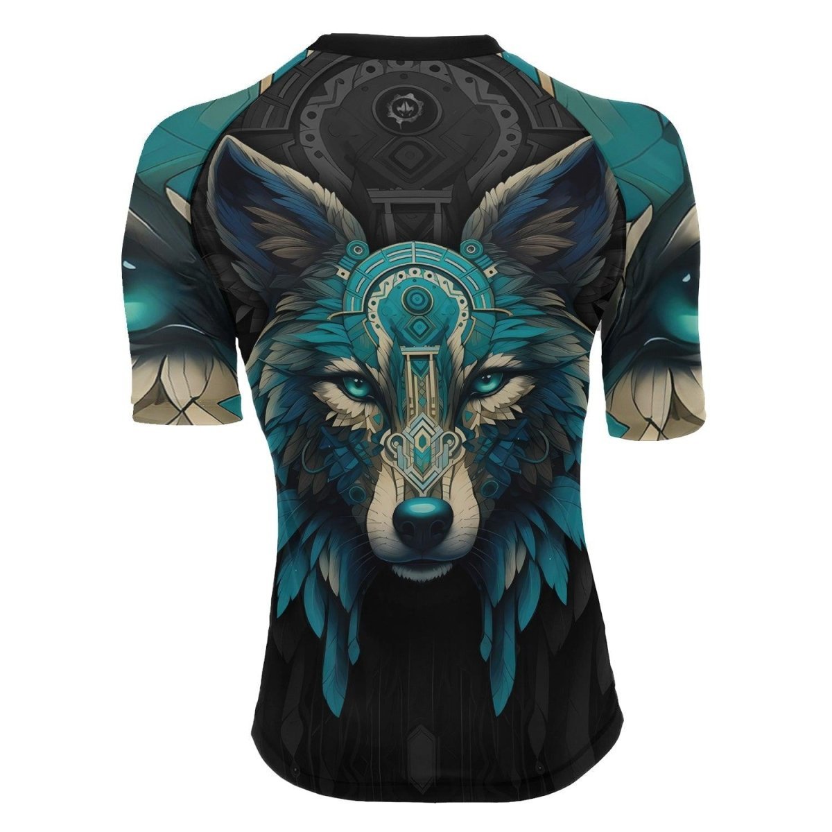 Wolf Tribal Women's Short Sleeve Rash Guard - BattleFitGear