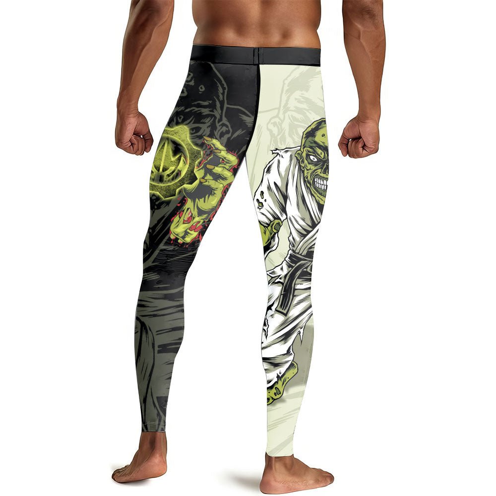 Zombie Knew Jiu Jitsu Men's Compression Leggings - BattleFitGear