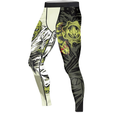 Zombie Knew Jiu Jitsu Men's Compression Leggings - BattleFitGear