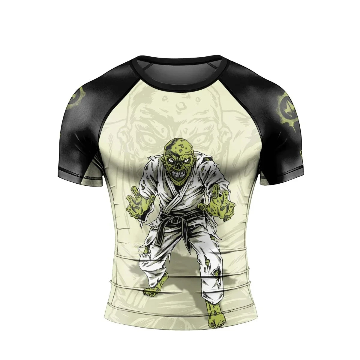 Zombie Rash Guard Design Zombie Knew Jiu Jitsu Men's Short Sleeve Rash Guard | Fightwear