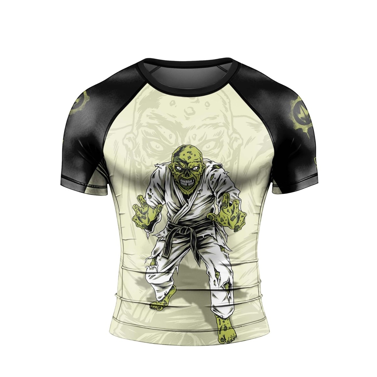 Zombie Knew Jiu Jitsu Men's Short Sleeve Rash Guard - BattleFitGear