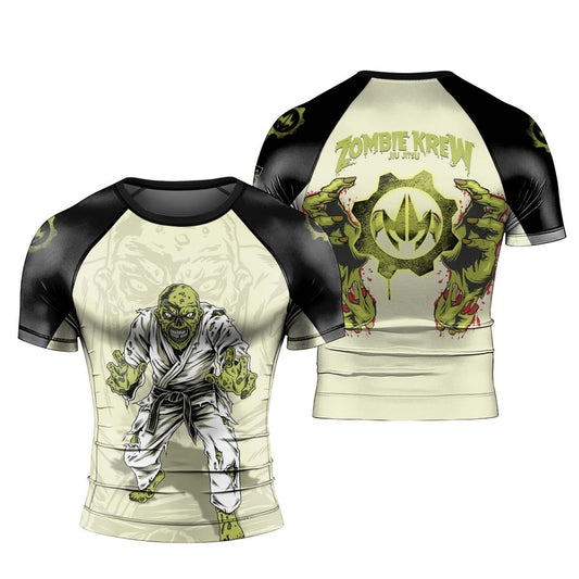 Zombie Knew Jiu Jitsu Men's Short Sleeve Rash Guard - BattleFitGear