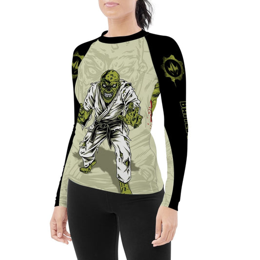 Zombie Knew Jiu Jitsu Women's Long Sleeve Rash Guard - BattleFitGear