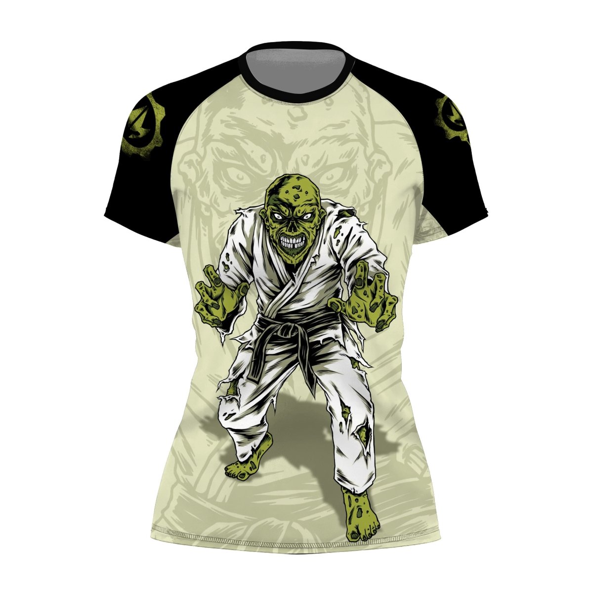 Zombie Knew Jiu Jitsu Women's Short Sleeve Rash Guard - BattleFitGear