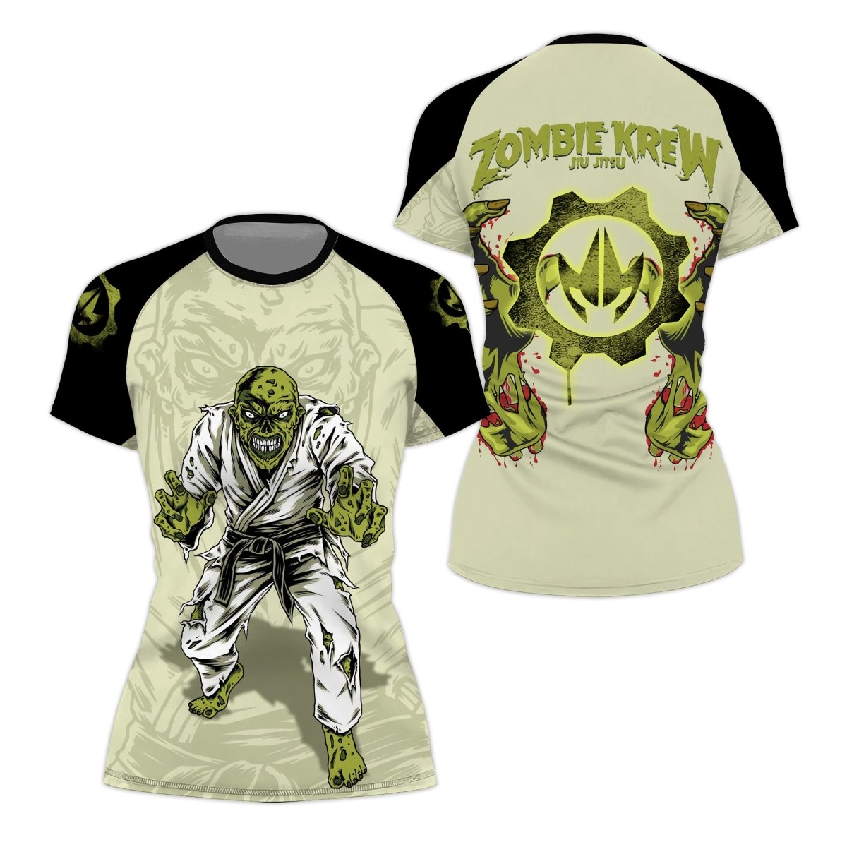 Zombie Knew Jiu Jitsu Women's Short Sleeve Rash Guard - BattleFitGear