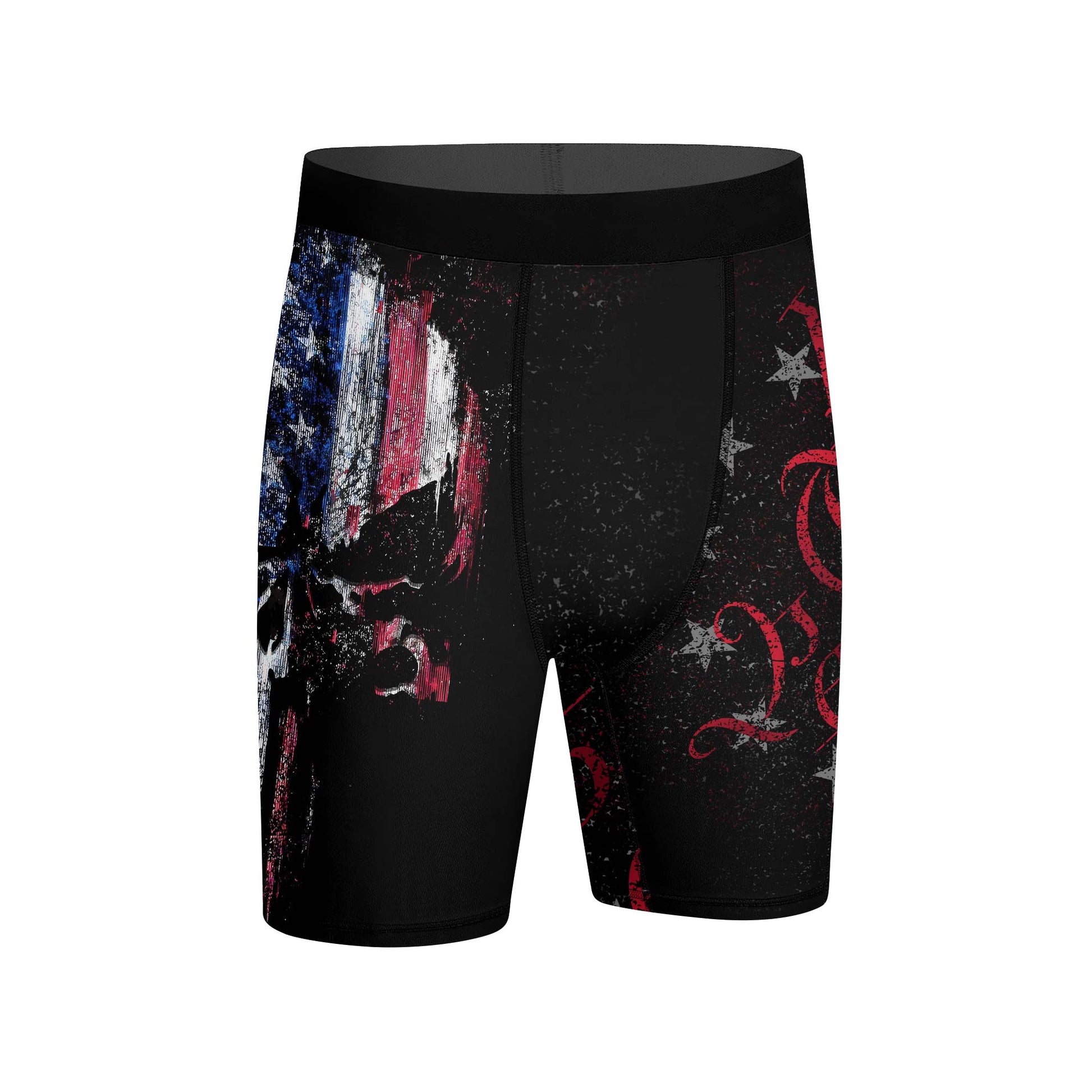 American Jiu Jitsu Skull Grunge Compression Shorts