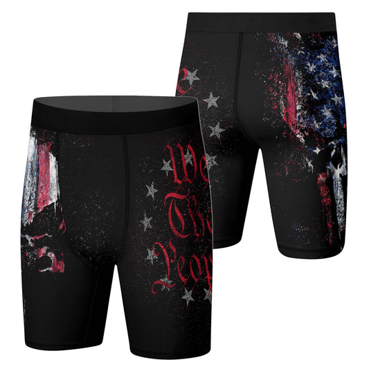 American Jiu Jitsu Skull Grunge Compression Shorts