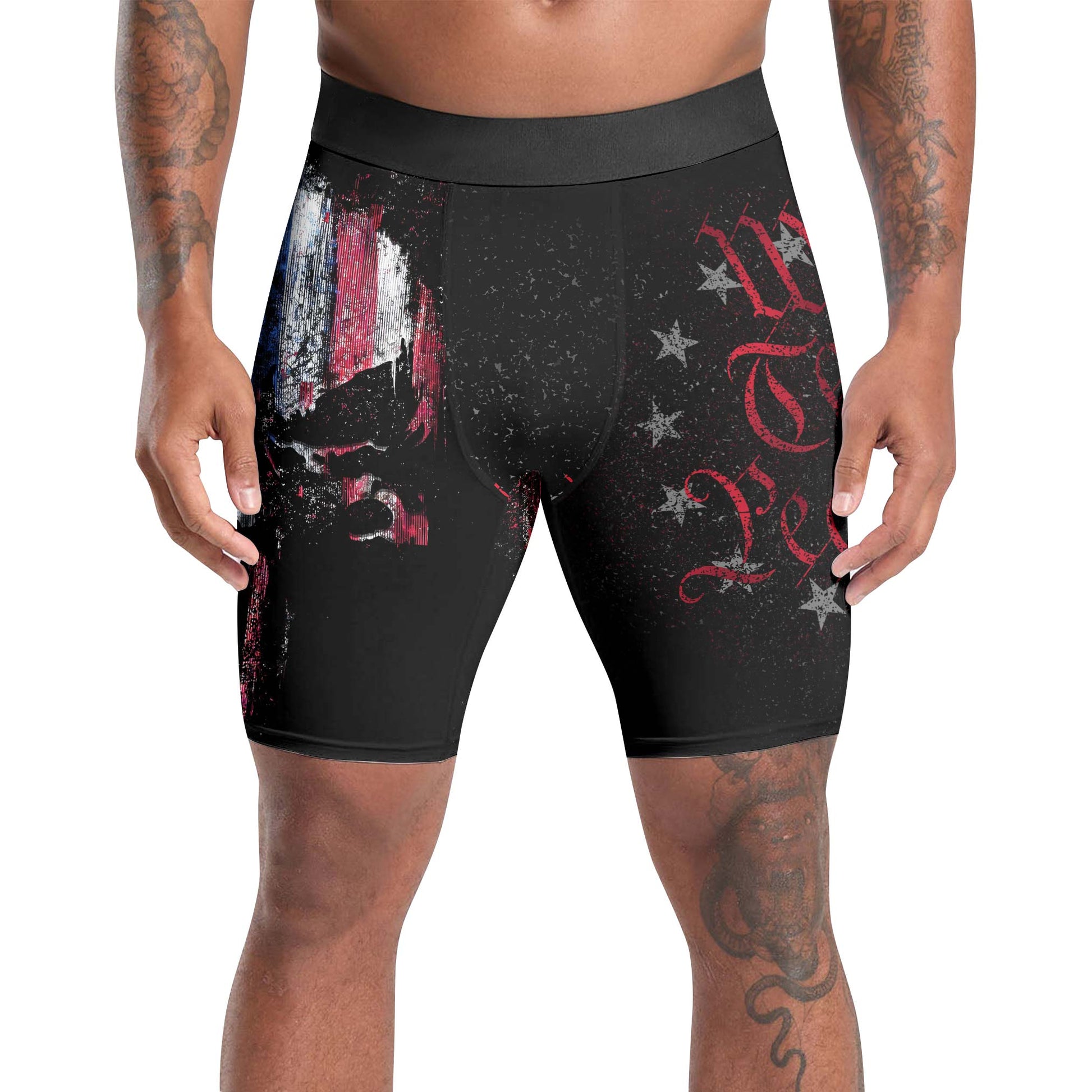 American Jiu Jitsu Skull Grunge Compression Shorts