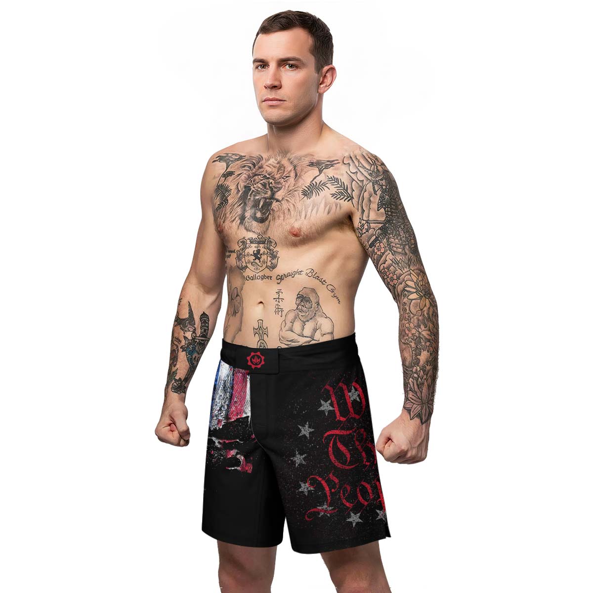 American Jiu Jitsu Skull Grunge Fight Shorts