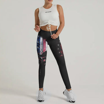 American Jiu Jitsu Skull Grunge Leggings