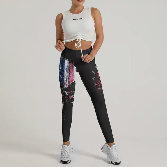 American Jiu Jitsu Skull Grunge Leggings