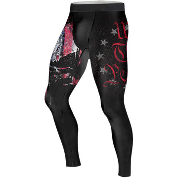 American Jiu Jitsu Skull Grunge Men's Compression Leggings