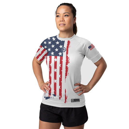 American Warrior Women's Short Sleeve Rash Guard