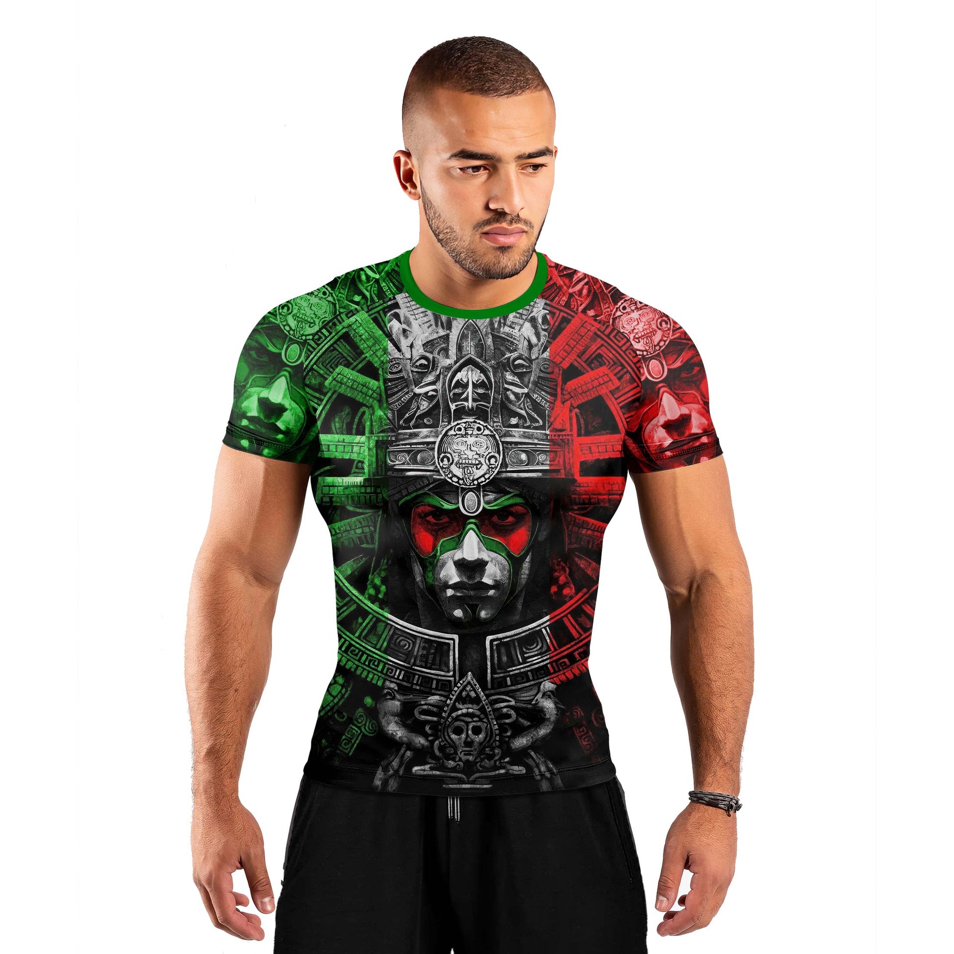 Aztec Priests Men's Short Sleeve Rash Guard