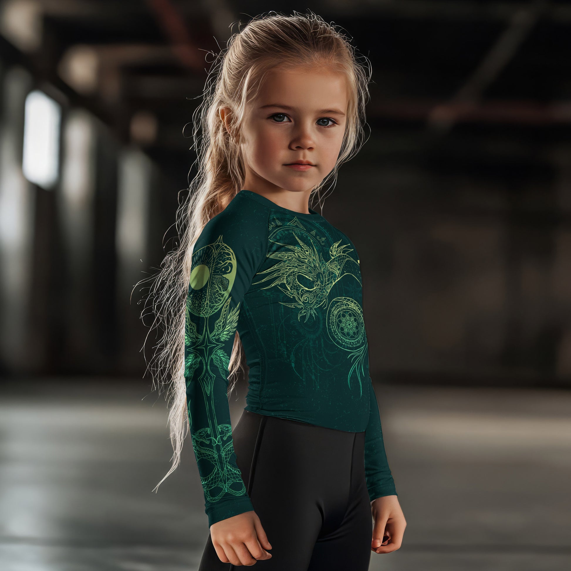Celestial Dragon Rune Kids Rash Guard