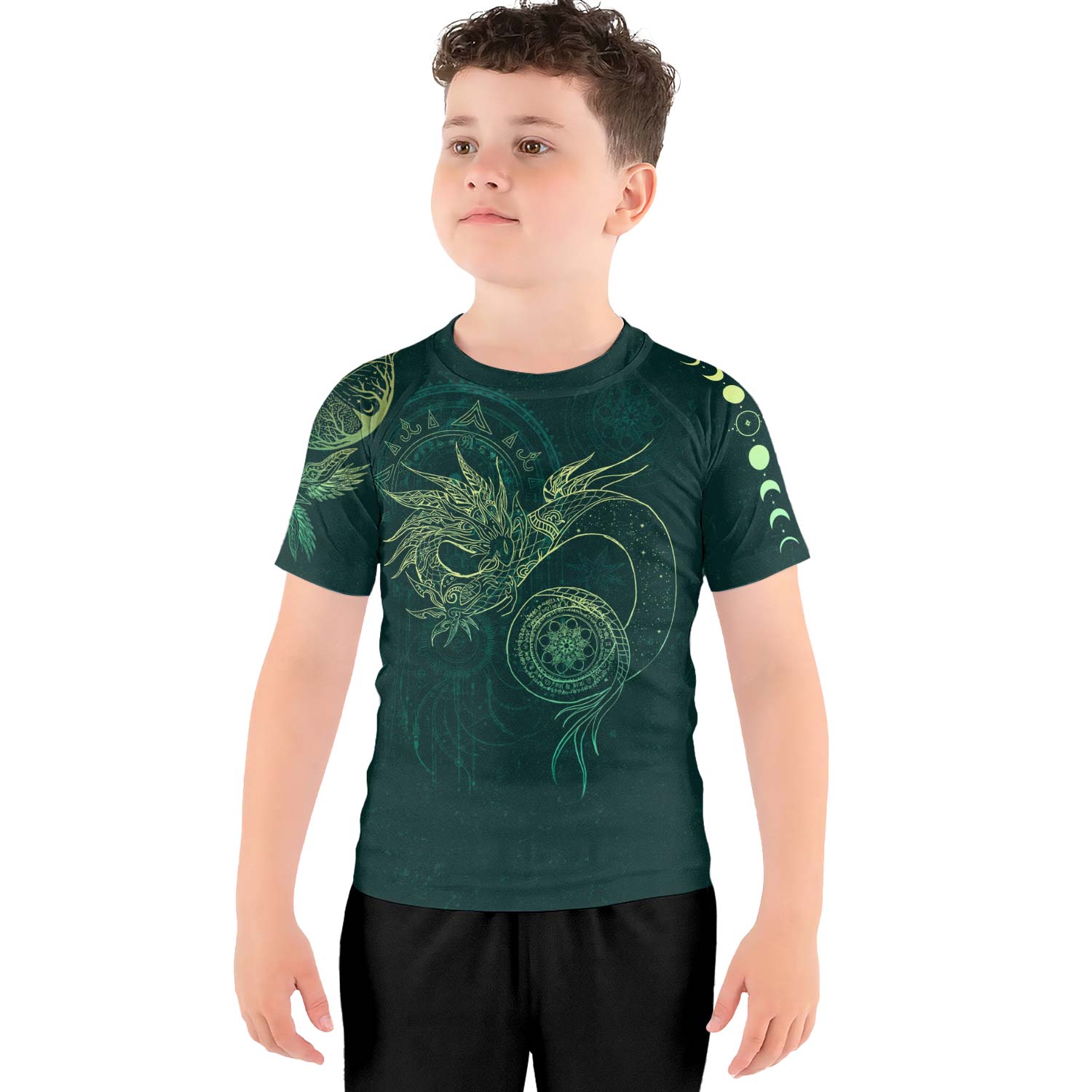 Celestial Dragon Rune Kids Rash Guard