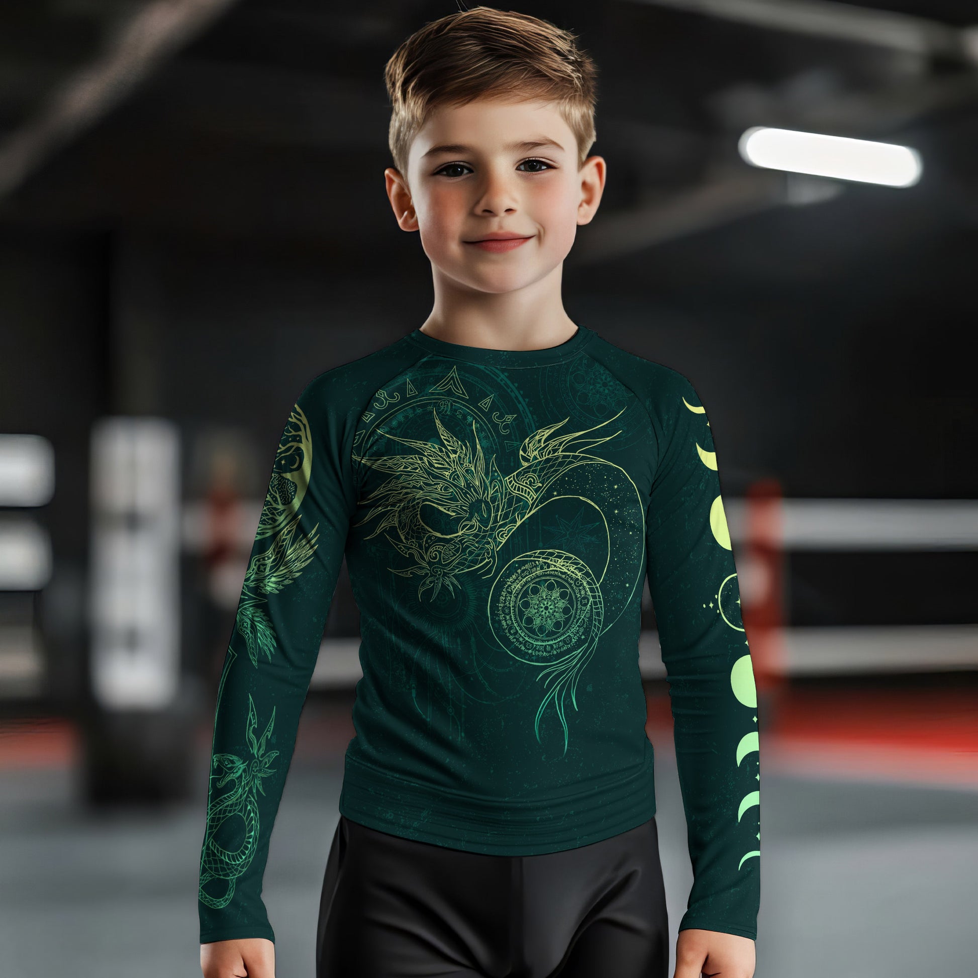 Celestial Dragon Rune Kids Rash Guard