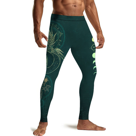 Celestial Dragon Rune Men's Compression Leggings