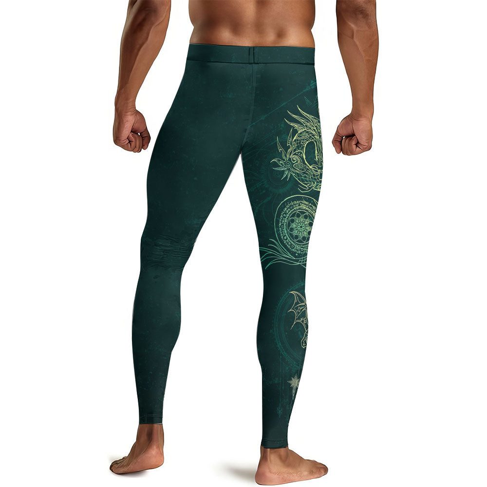 Celestial Dragon Rune Men's Compression Leggings