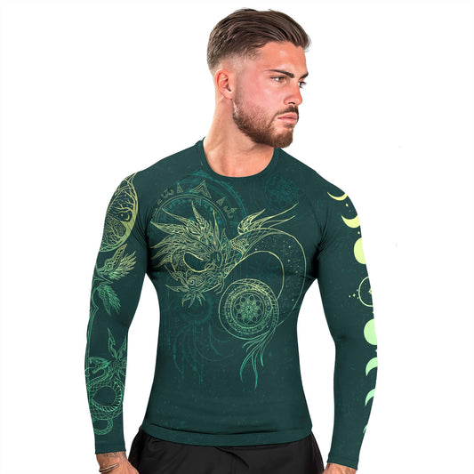 Celestial Dragon Rune Men's Long Sleeve Rash Guard