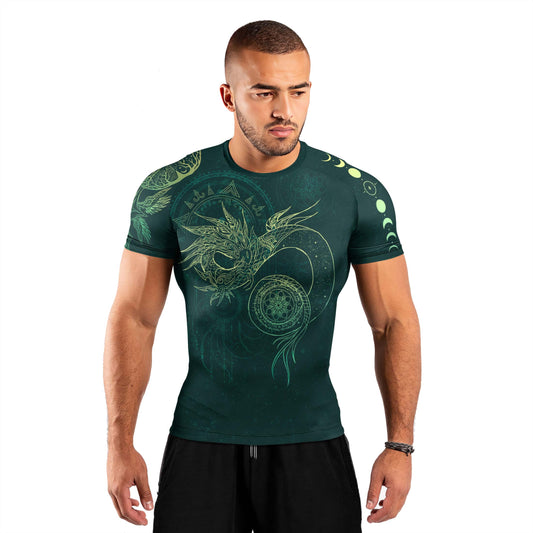 Celestial Dragon Rune Men's Short Sleeve Rash Guard