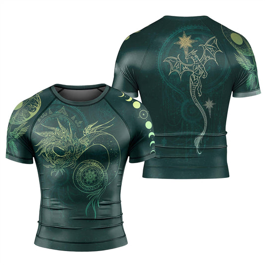 Celestial Dragon Rune Men's Short Sleeve Rash Guard