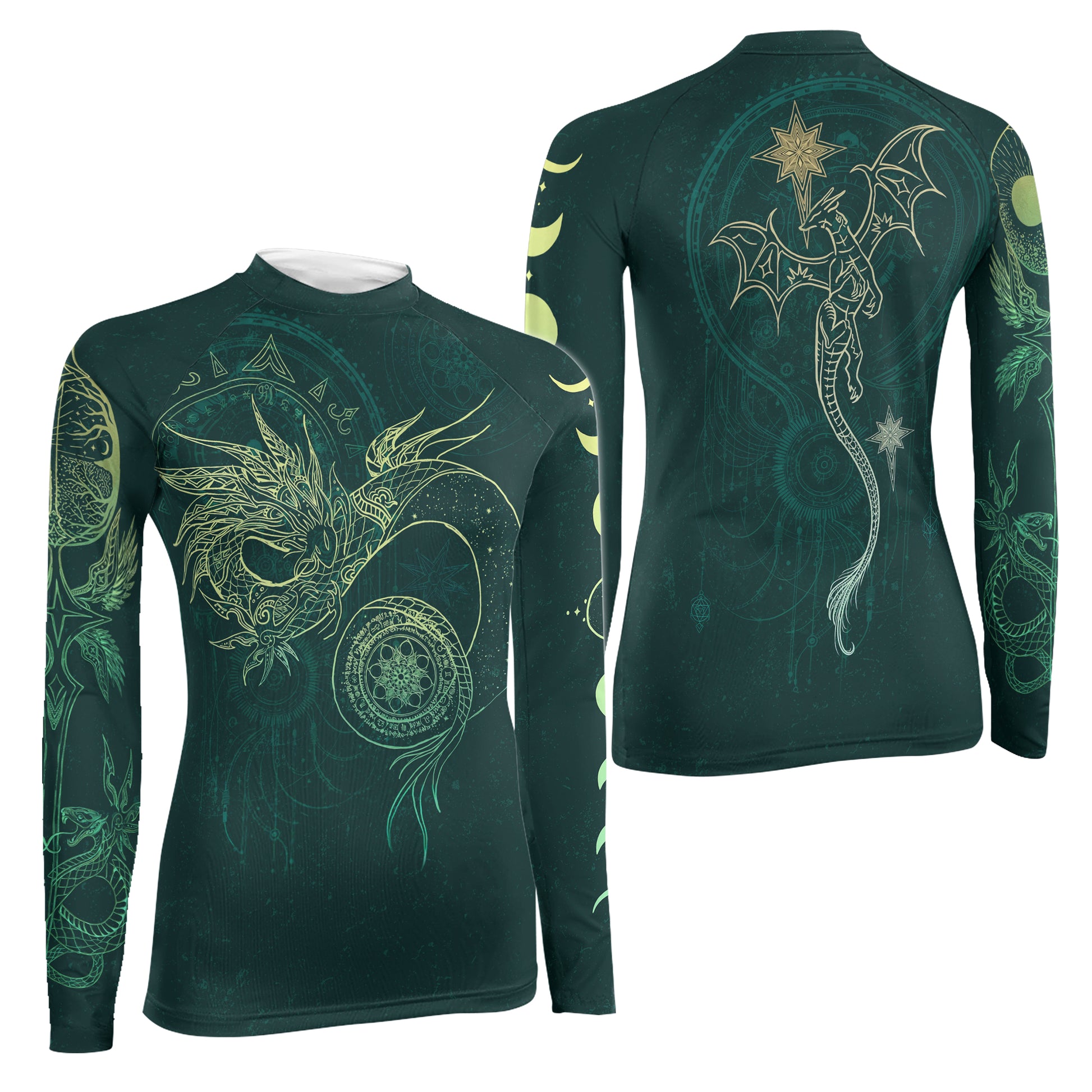 Celestial Dragon Rune Women's Long Sleeve Rash Guard