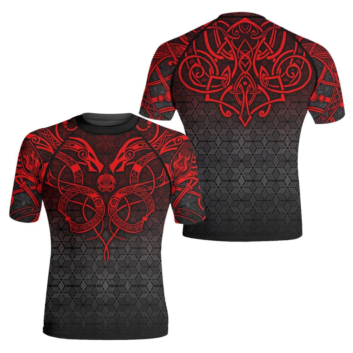 Viking Fenrir Rune 2 High Quality Men's Short Sleeve Rash Guard - BattleFitGear