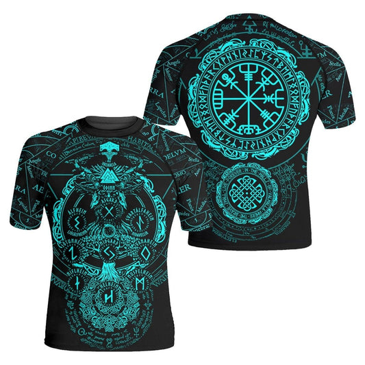 Viking Valhalla Logo Short Sleeve Rash Guard - BattleFitGear