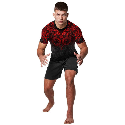 Viking Fenrir Rune 2 High Quality Men's Short Sleeve Rash Guard - BattleFitGear