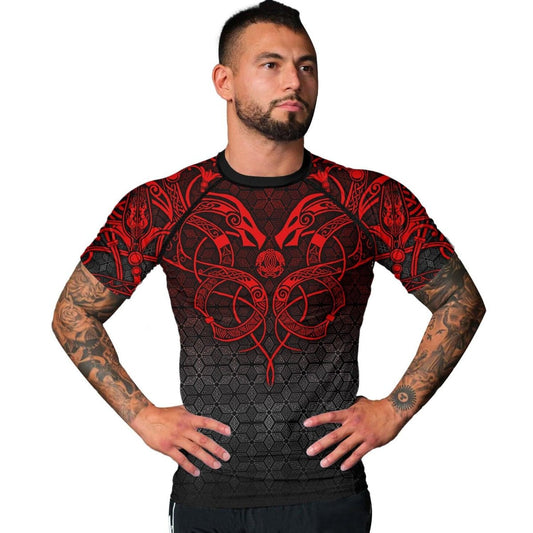 Viking Fenrir Rune 2 High Quality Men's Short Sleeve Rash Guard - BattleFitGear