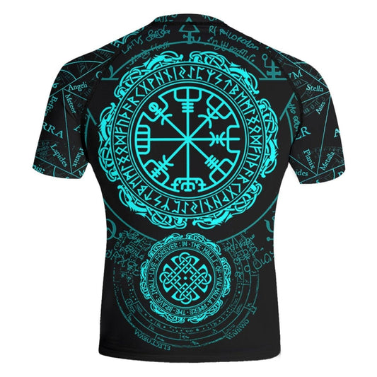 Viking Valhalla Logo Short Sleeve Rash Guard - BattleFitGear