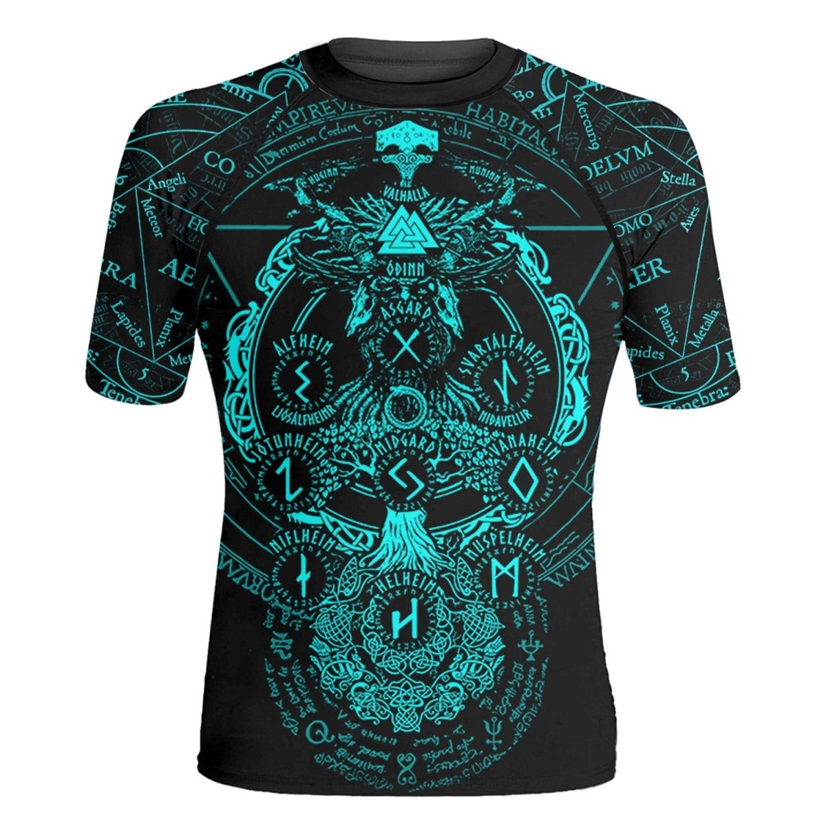 Viking Valhalla Logo Short Sleeve Rash Guard - BattleFitGear