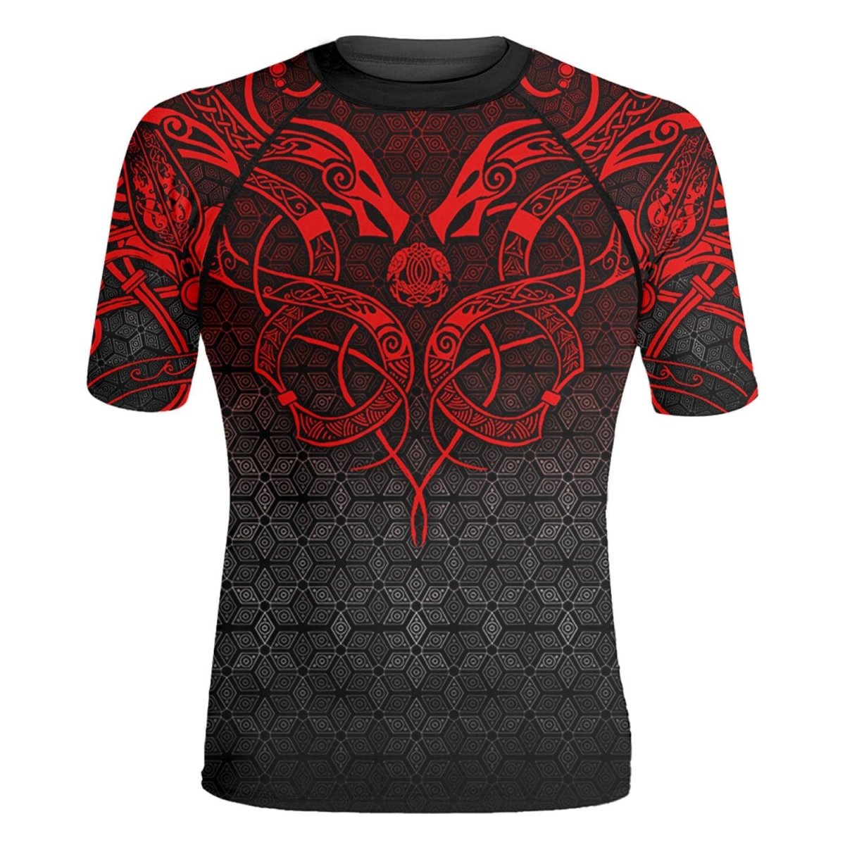 Viking Fenrir Rune 2 High Quality Men's Short Sleeve Rash Guard - BattleFitGear