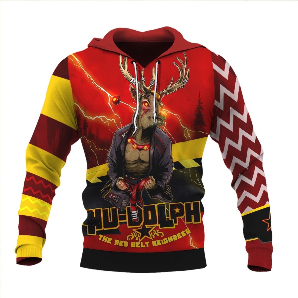 Hudolph The Red Belt Reindeer Pullover & Zip Hoodie - BattleFitGear