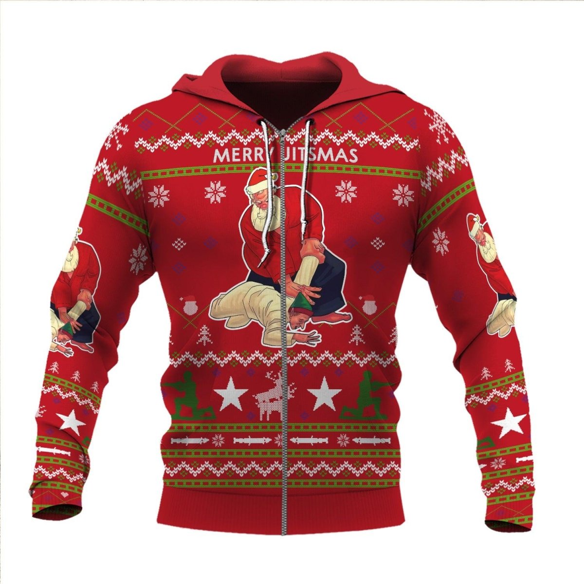 Santa Merry Jitsmas Pullover & Zip Hoodie - BattleFitGear