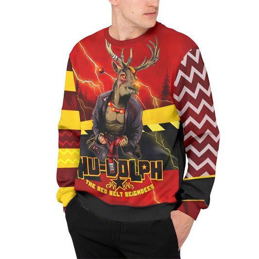 Hudolph The Red Belt Reindeer Sweatshirt