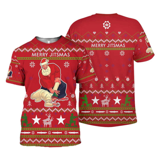 Santa Merry Jitsmas T - Shirt - BattleFitGear