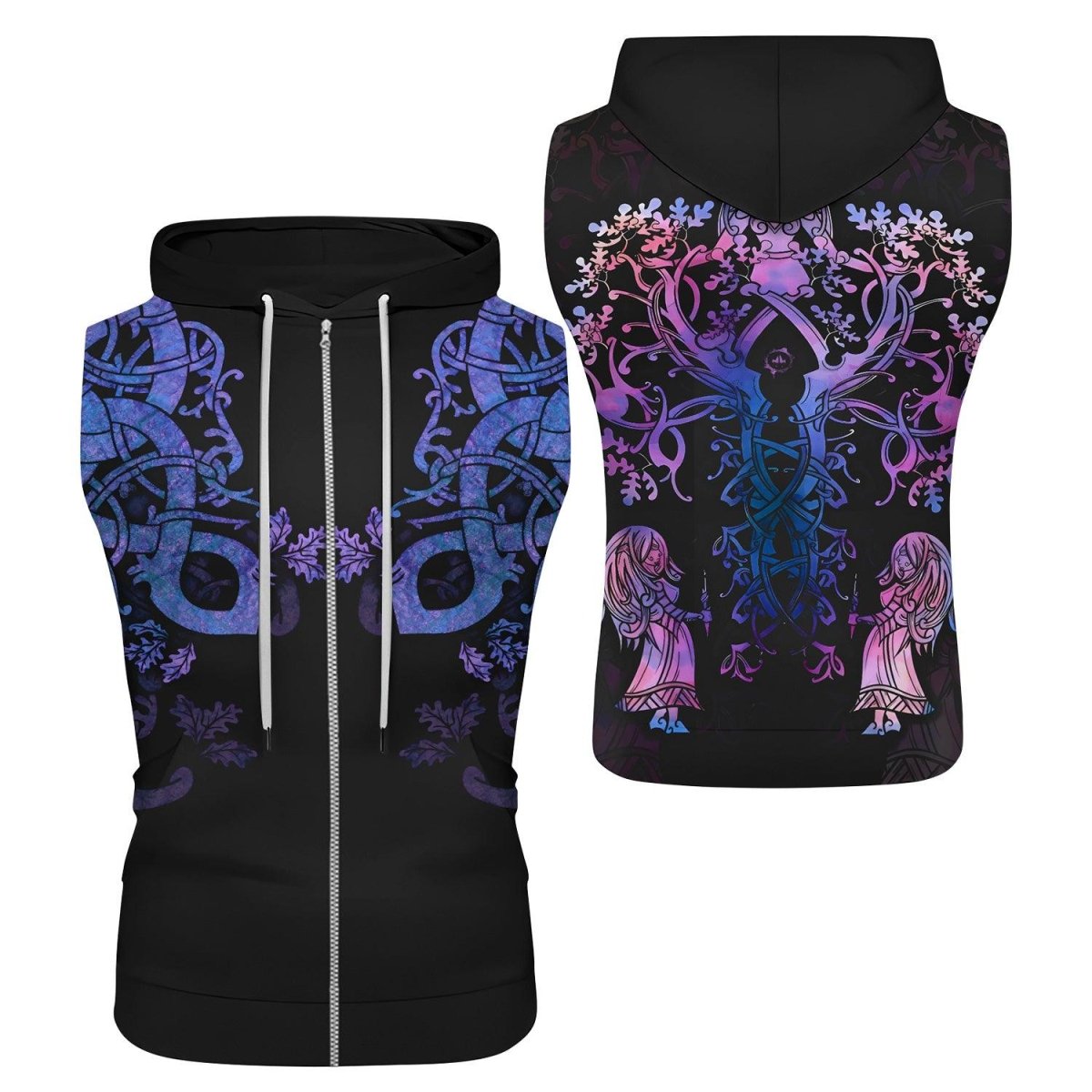 Norns & Nature Sleeveless Pullover & Zip Hoodie - BattleFitGear