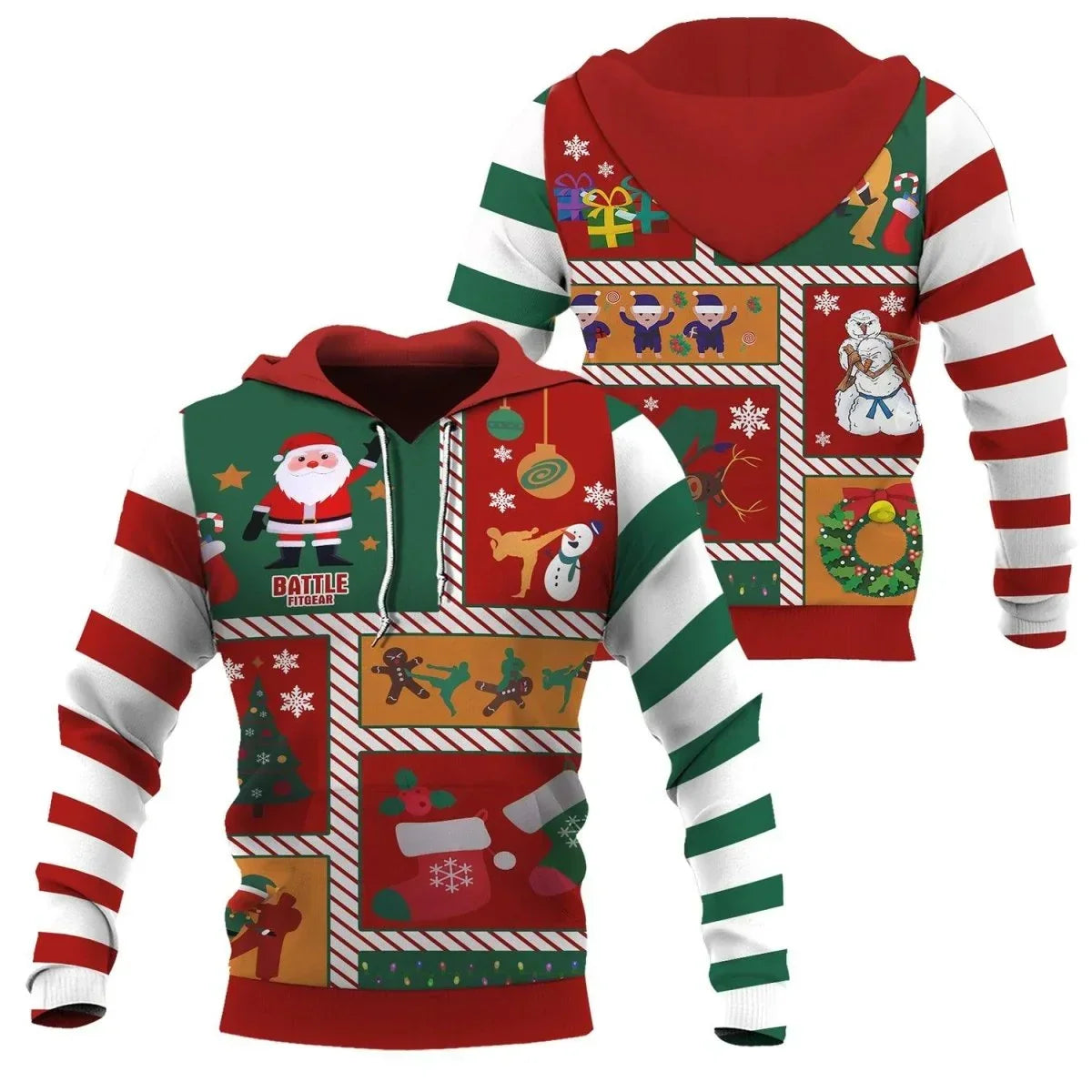 Grinch Santa Clause Pullover & Zip Hoodie | Grinch Christmas Hoodie