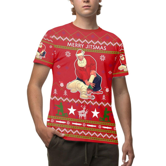 Santa Merry Jitsmas T - Shirt - BattleFitGear