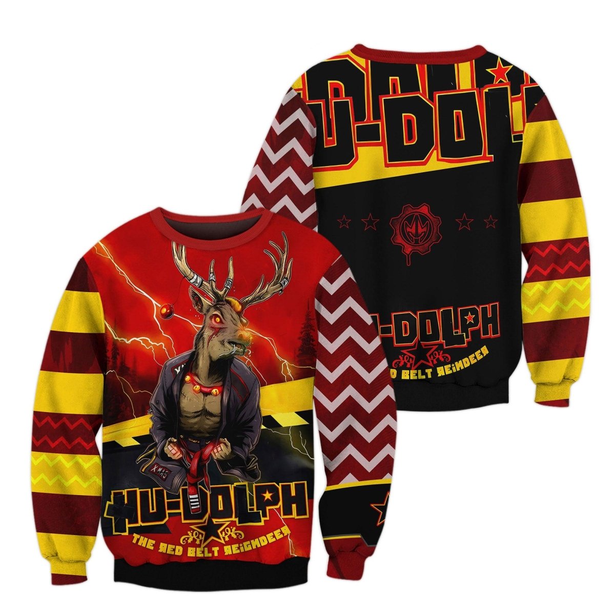 Hudolph The Red Belt Reindeer Sweatshirt - BattleFitGear