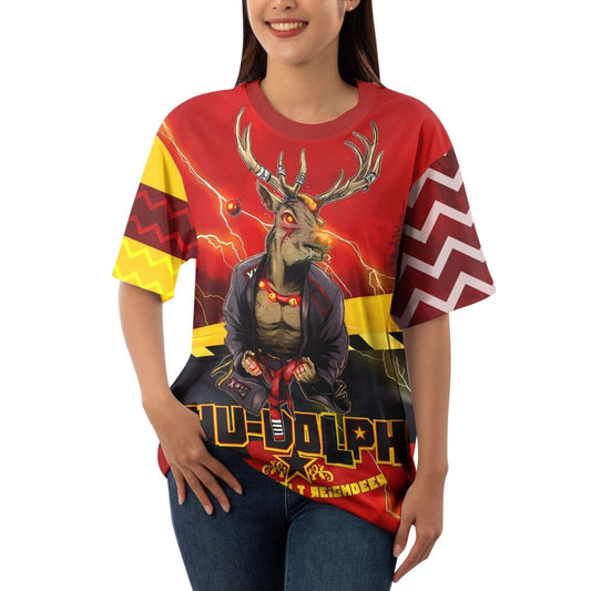 Hudolph The Red Belt Reindeer T - shirt - BattleFitGear