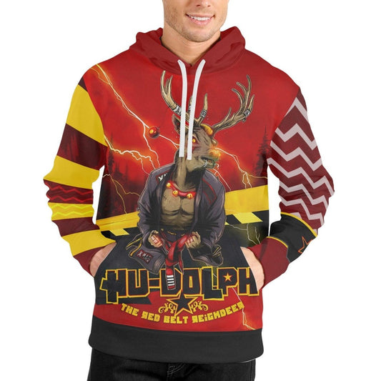 Hudolph The Red Belt Reindeer Pullover & Zip Hoodie - BattleFitGear