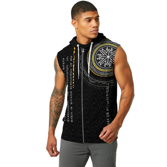 Viking Norse Rune Sleeveless Pullover & Zip Hoodie - BattleFitGear