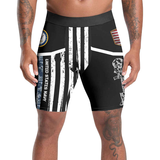 Navy US Flag Compression Shorts