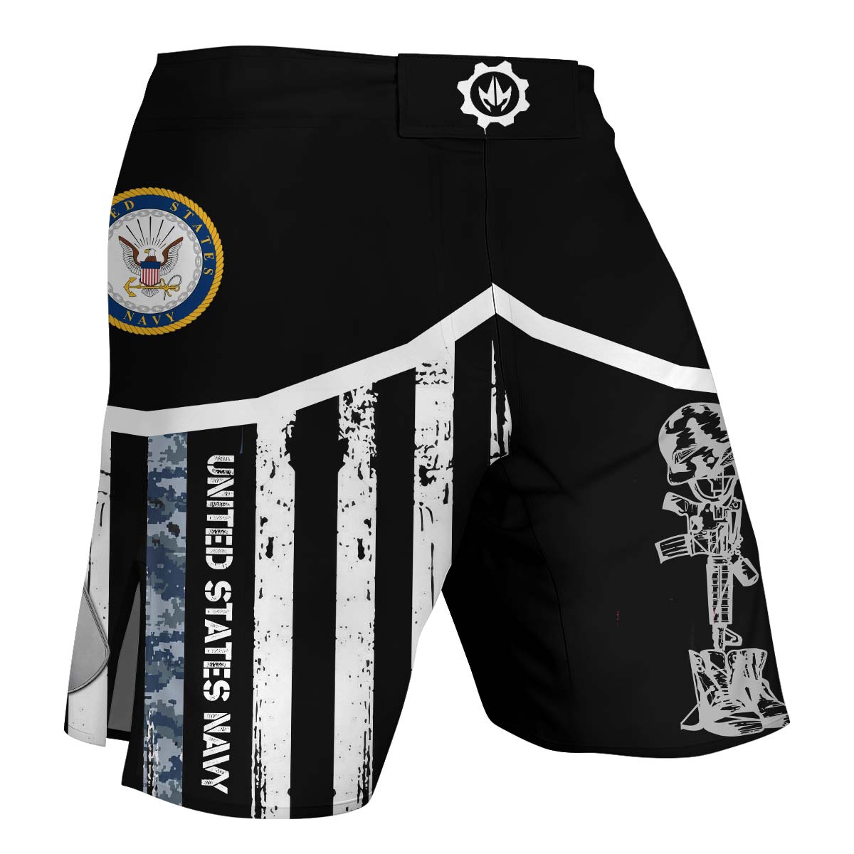 Navy US Flag Fight Shorts